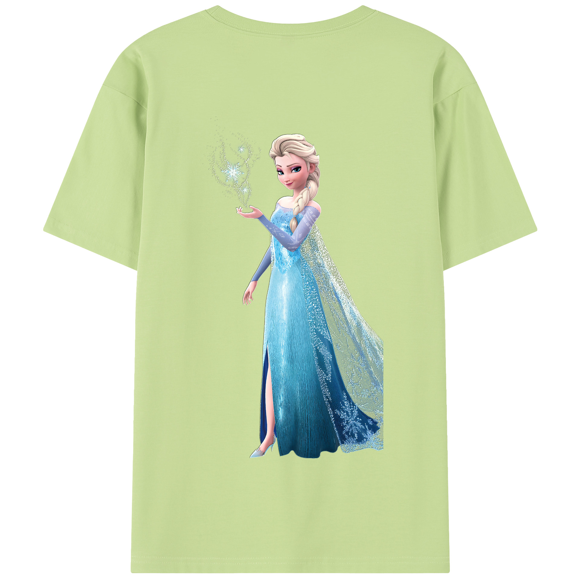 （画像用） アナと雪の女王 アンナ エルサ Frozen Anna Elsa 綿100％半袖Tシャツ（背面プリント）